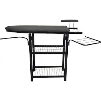 Tabua Mesa De Passar Multiuso Reforçada Com Forro Metalizado E Porta Ferro - Black Edition
